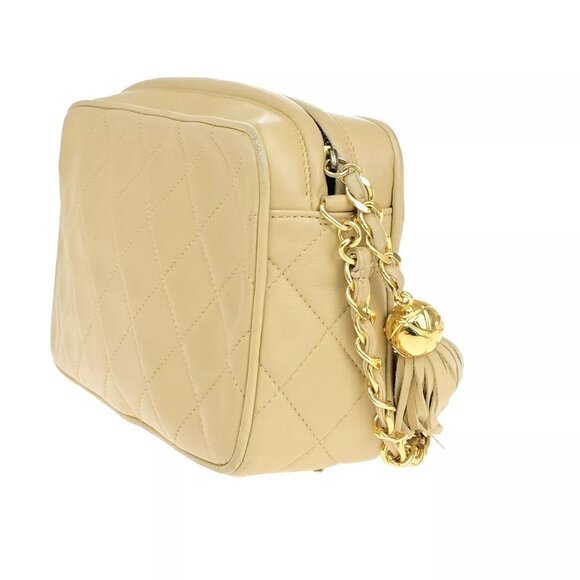 CHANEL CC Mini Matelasse Tassel Chain Shoulder Bag Leather BE Vintage - Picture 14 of 16